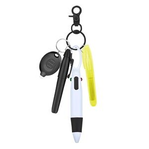 Nurse Retractable Badge Reel Marker, LED Keychain Flashlight, Pen, & Highlighter